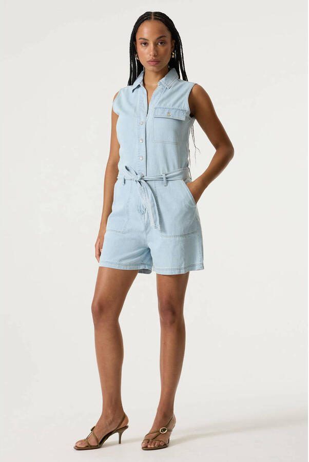 Garcia denim playsuit lichtblauw - Foto 2