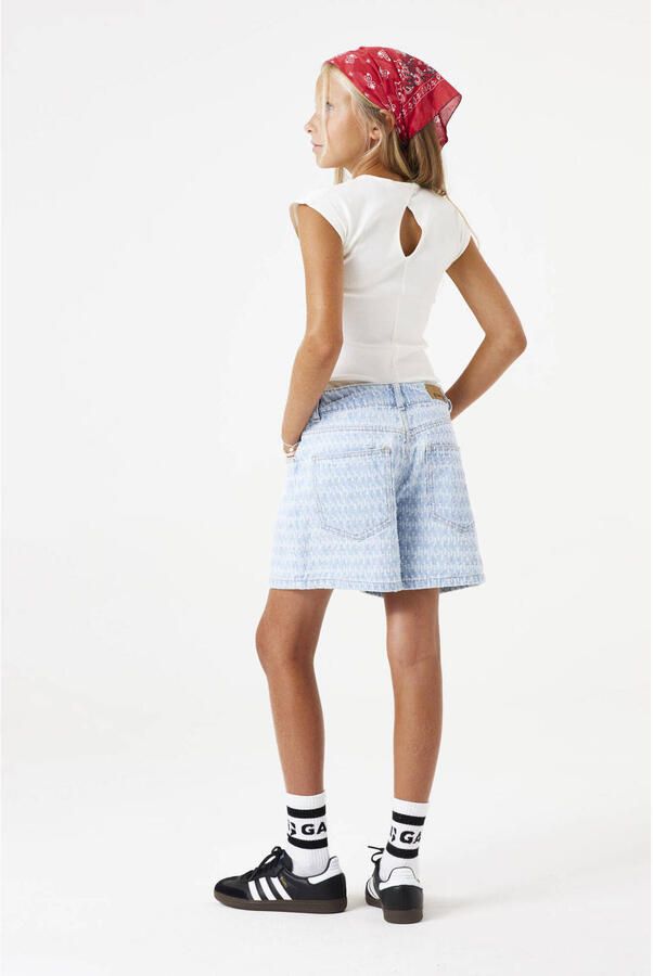 Garcia Korte jeans in destroyed-look met labeldetail