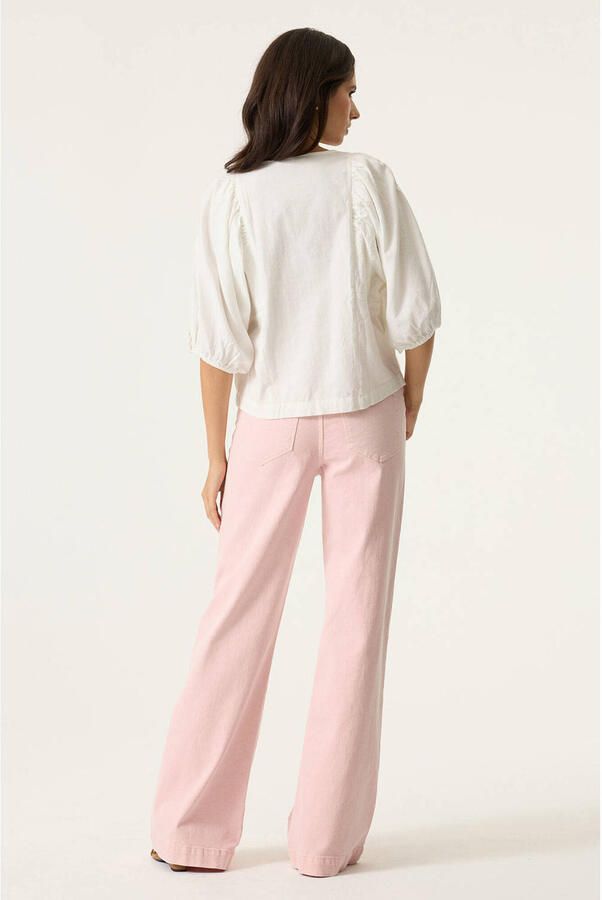 Garcia denim wide leg regular waist broek lichtroze - Foto 2