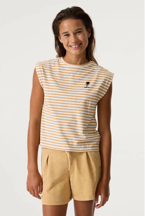 Garcia gestreept T-shirt beige