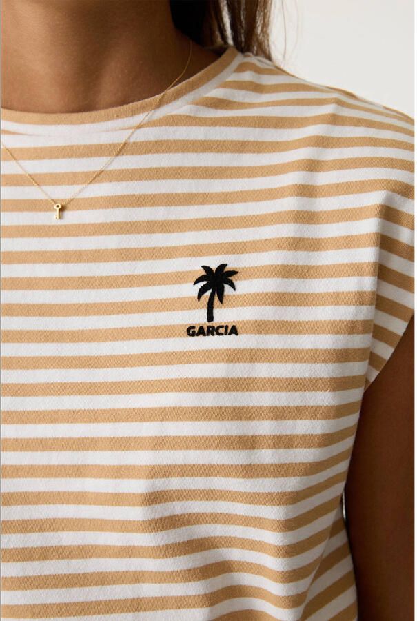 Garcia gestreept T-shirt beige - Foto 2