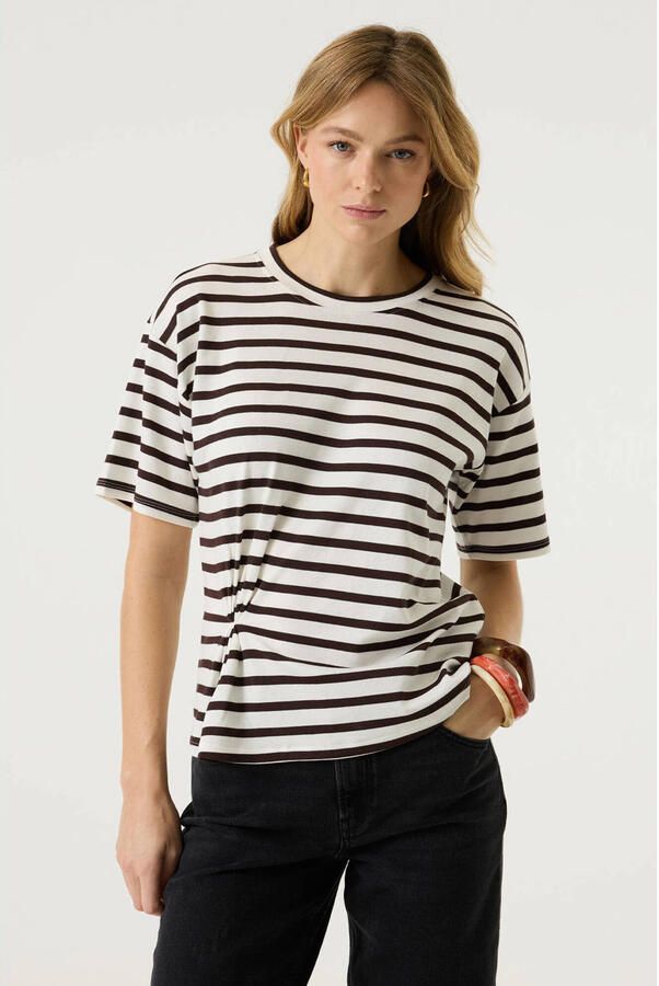 Garcia gestreept T-shirt bruin