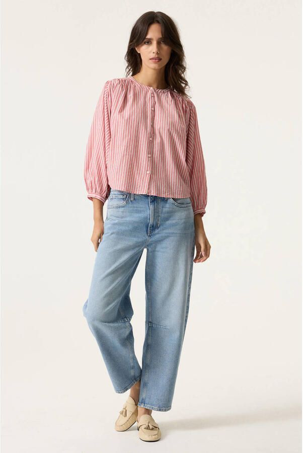 Garcia gestreepte blouse rood - Foto 3