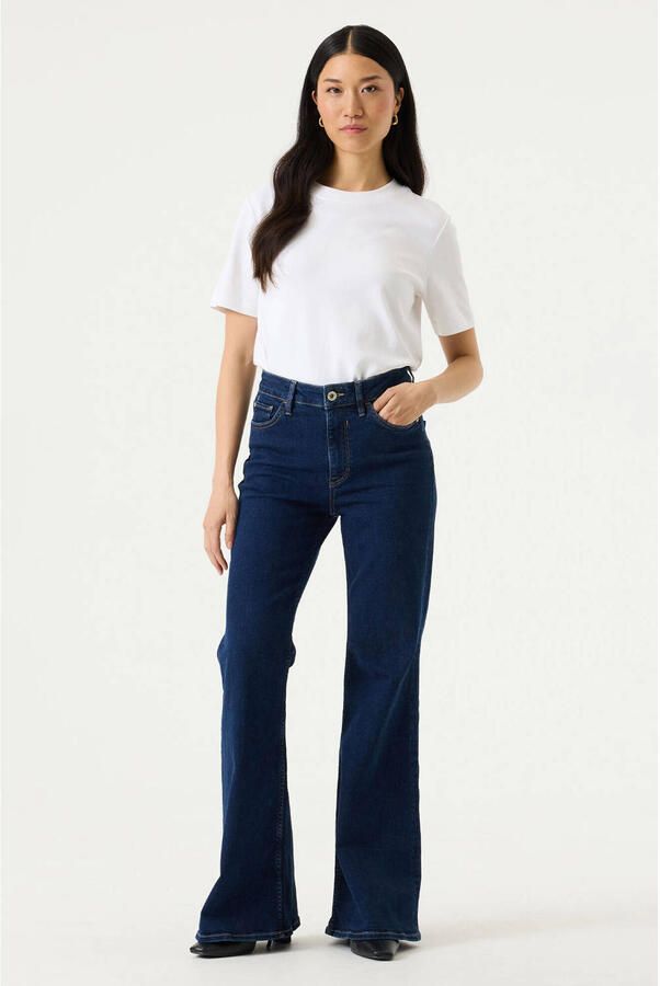 Garcia high flared jeans donkerblauw