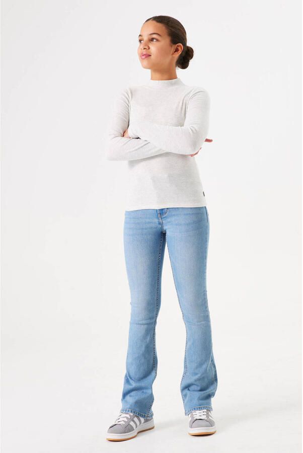 Garcia high waist flared jeans medium used Blauw Meisjes Stretchdenim Effen 128