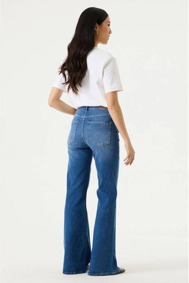 Garcia high waist flared jeans mediumblauw - Foto 3