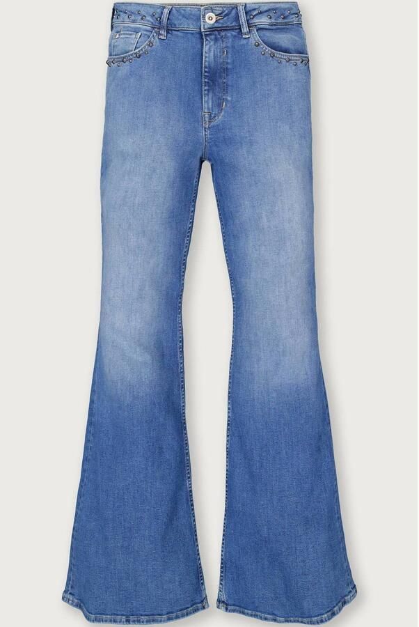 Garcia high waist flared jeans mediumblauw - Foto 3