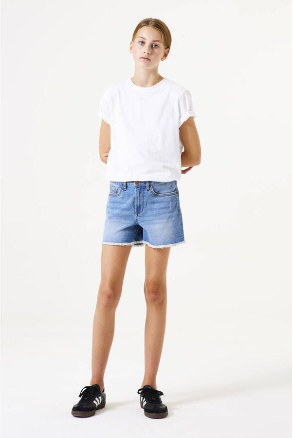 Garcia high waist slim fit denim short Rianna short medium used denim Korte broek Blauw Meisjes Stretchdenim 128 - Foto 3