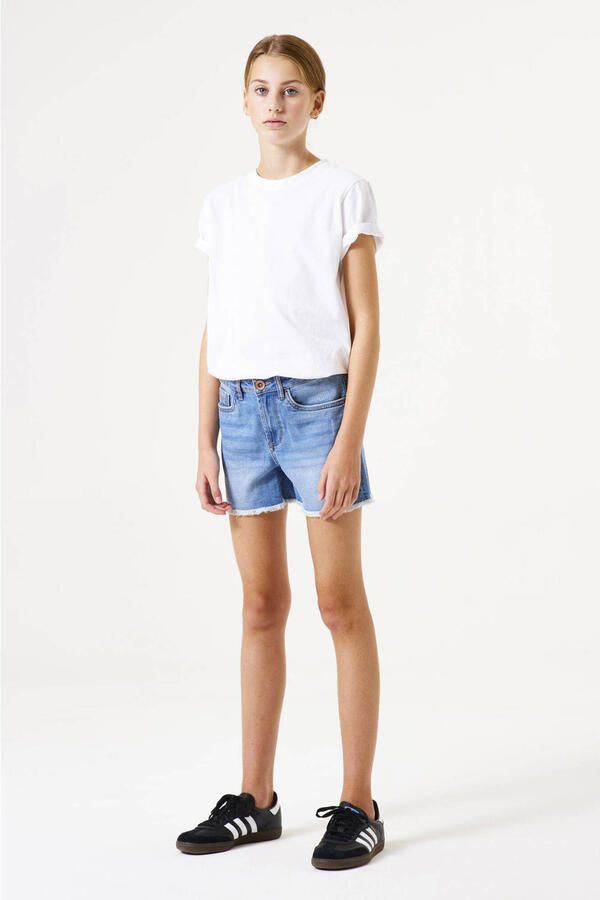 Garcia high waist slim fit denim short Rianna short medium used denim Korte broek Blauw Meisjes Stretchdenim 128 - Foto 2