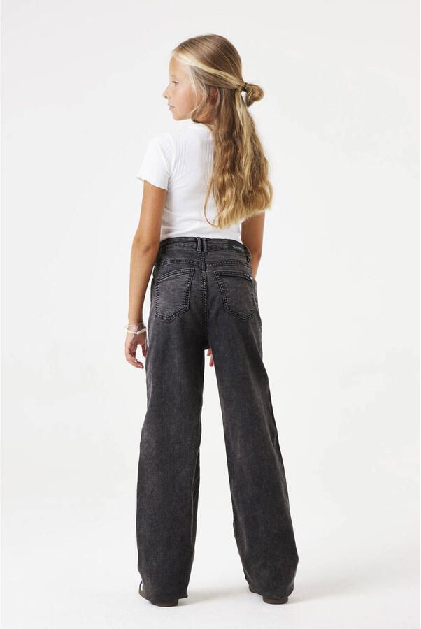 Garcia high waist straight fit jeans dark used Grijs Meisjes Stretchdenim 128 - Foto 2
