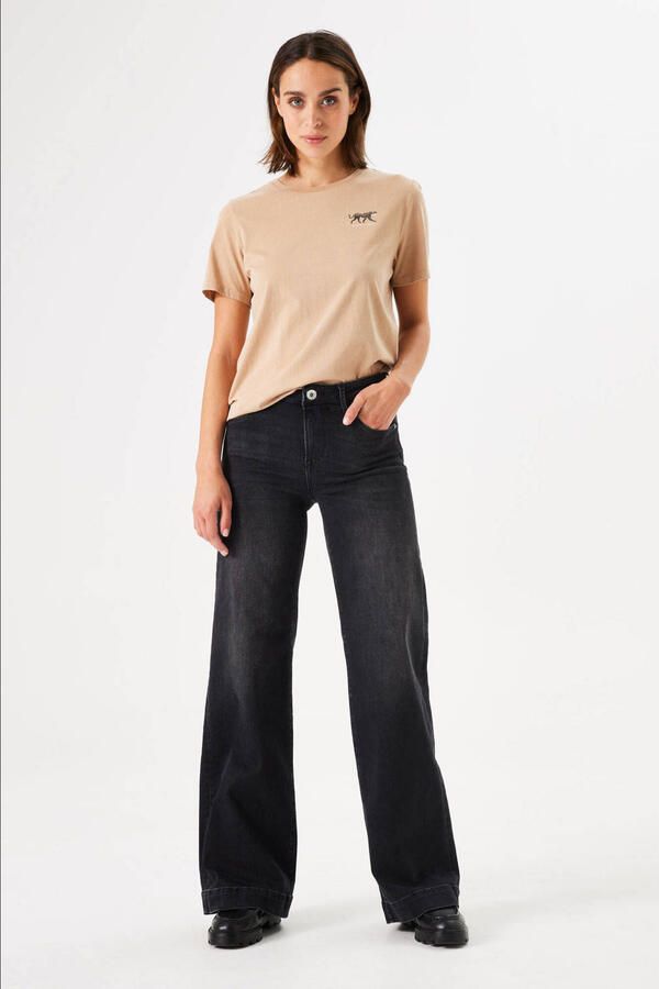 Garcia high waist wide leg jeans black denim - Foto 2
