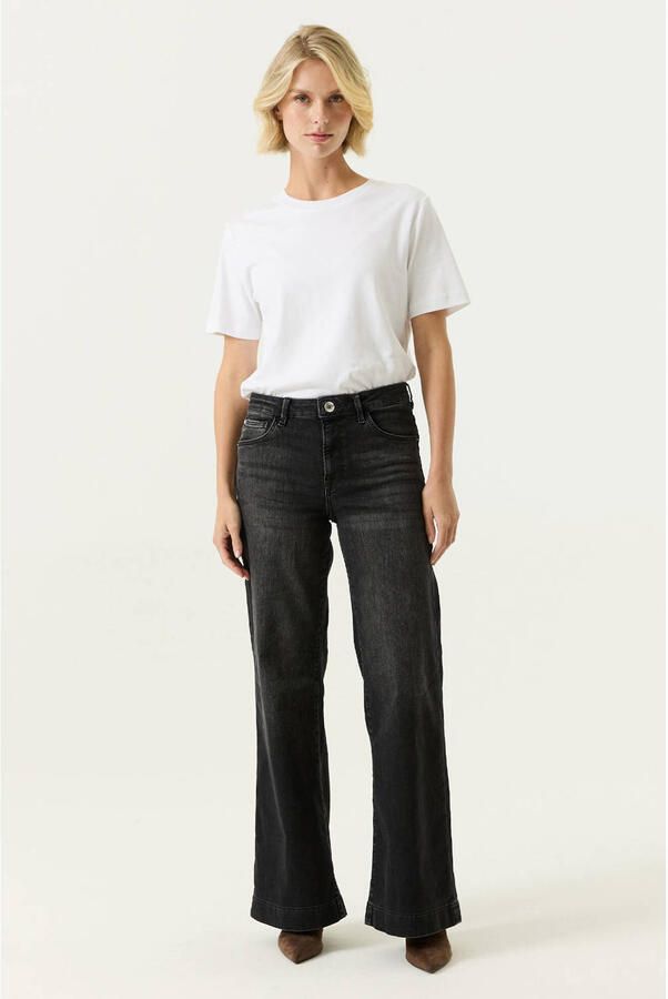 Garcia high waist wide leg jeans black denim - Foto 3