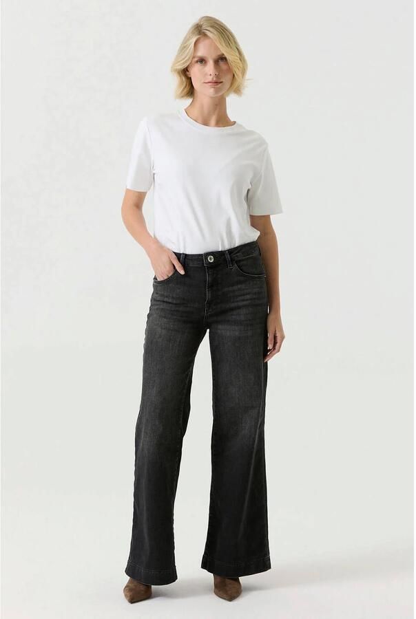 Garcia high waist wide leg jeans black denim - Foto 2
