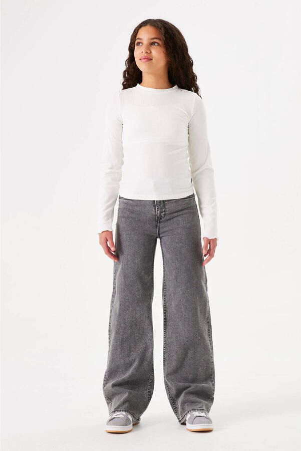 Garcia high waist wide leg jeans medium used Grijs Meisjes Stretchdenim 134 - Foto 2