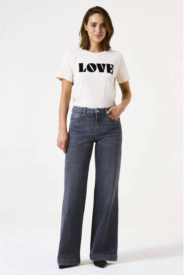 Garcia high waist wide leg jeans grey denim - Foto 2