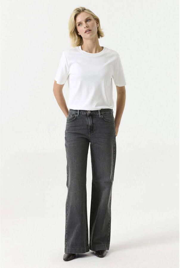 Garcia high waist wide leg jeans grey denim