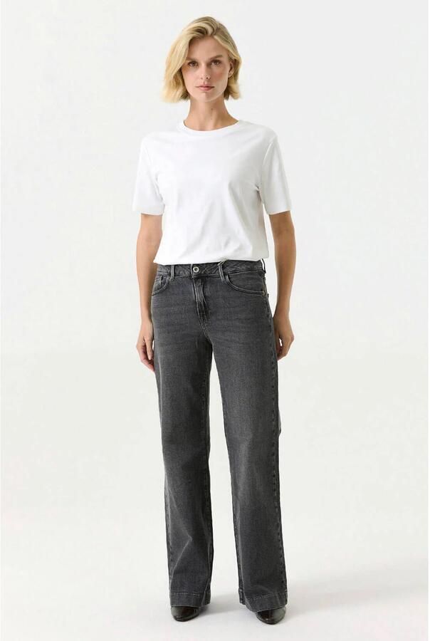 Garcia high waist wide leg jeans grey denim - Foto 2