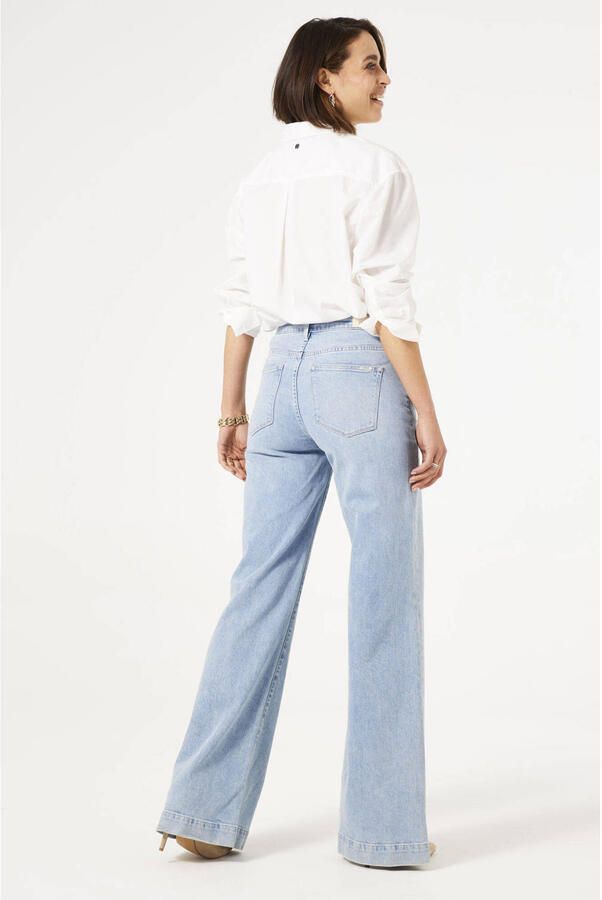 Garcia high waist wide leg jeans light blue denim - Foto 2