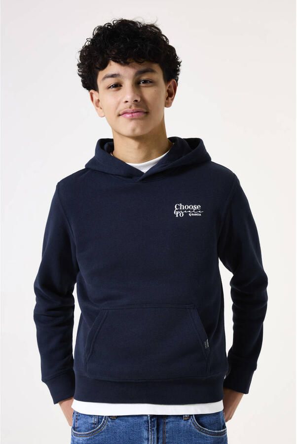 Garcia hoodie met backprint donkerblauw - Foto 3