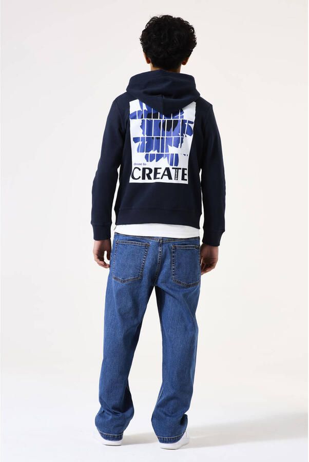 Garcia hoodie met backprint donkerblauw