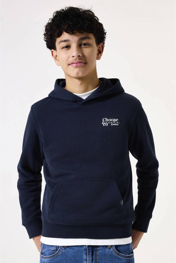 Garcia hoodie met backprint donkerblauw - Foto 3