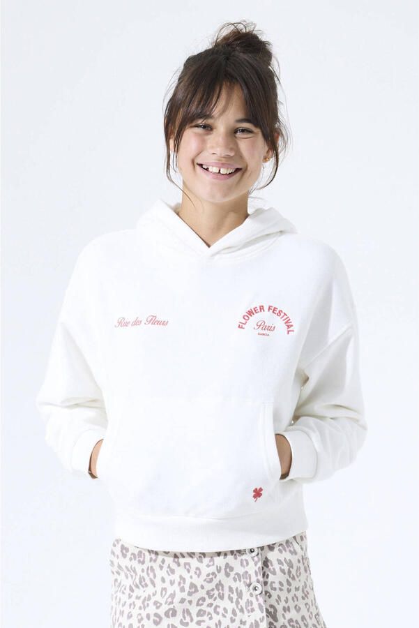Garcia regular fit hoodie met motiefstitching