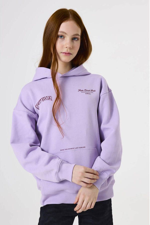 Garcia hoodie met backprint lila