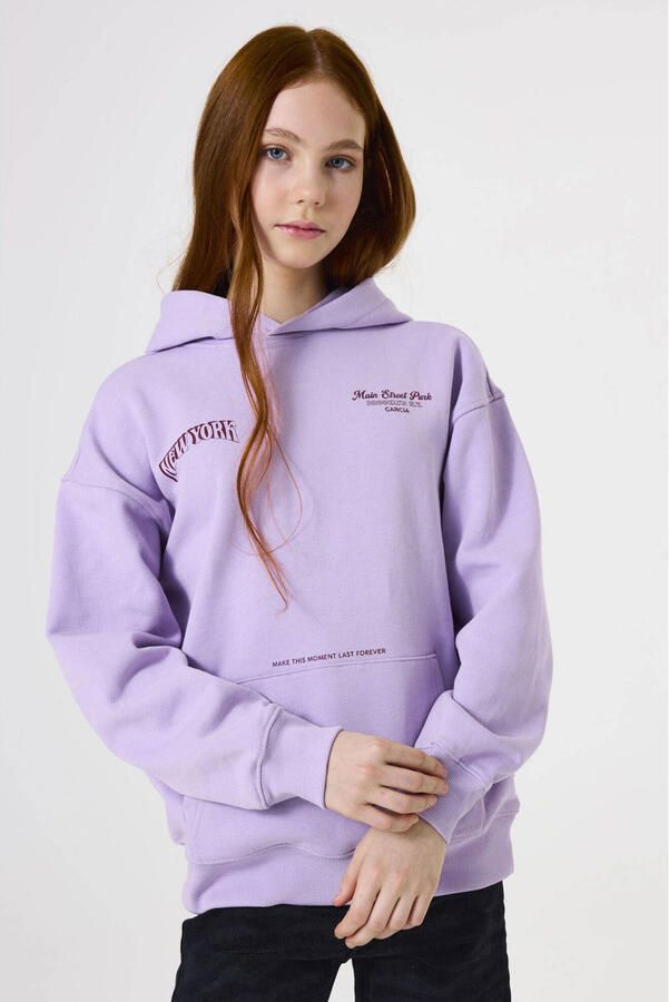 Garcia hoodie met backprint lila
