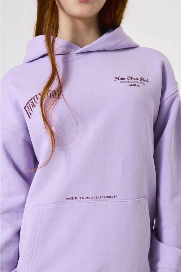 Garcia hoodie met backprint lila - Foto 2