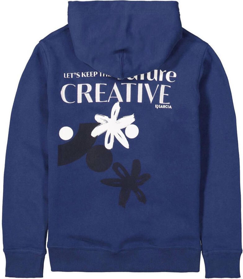 Garcia hoodie met backprint marine