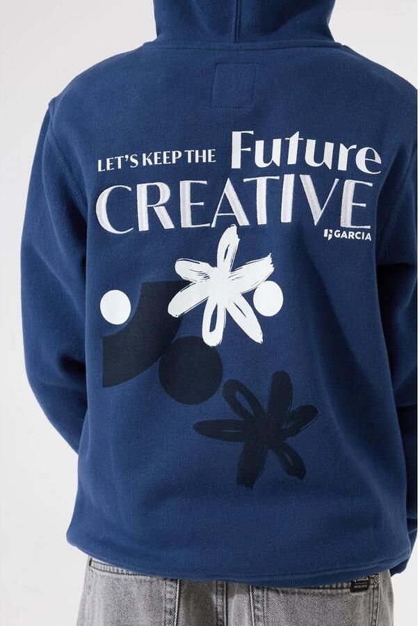 Garcia hoodie met backprint marineblauw - Foto 3
