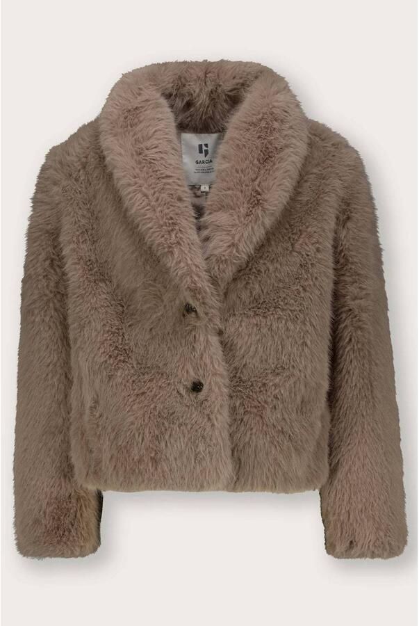 Garcia imitatiebont faux fur jas lichtbruin - Foto 2