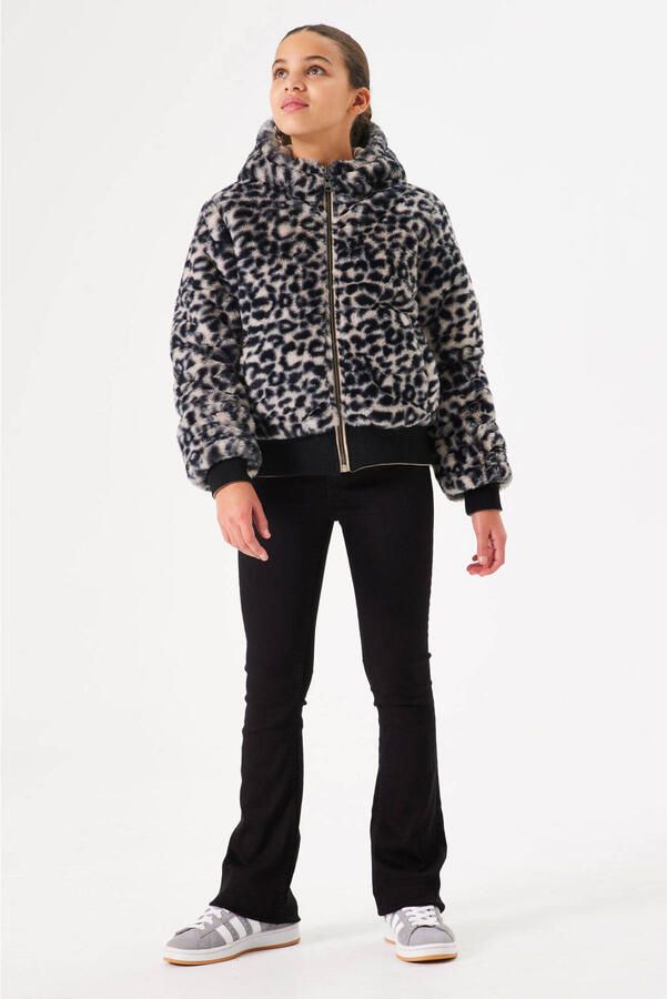 Garcia imitatiebont winterjas met panterprint beige zwart - Foto 2