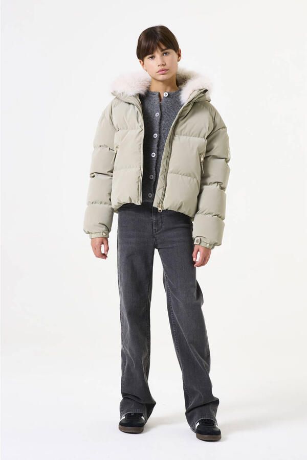 Garcia imitatiebonten gewatteerde jas lichtgroen