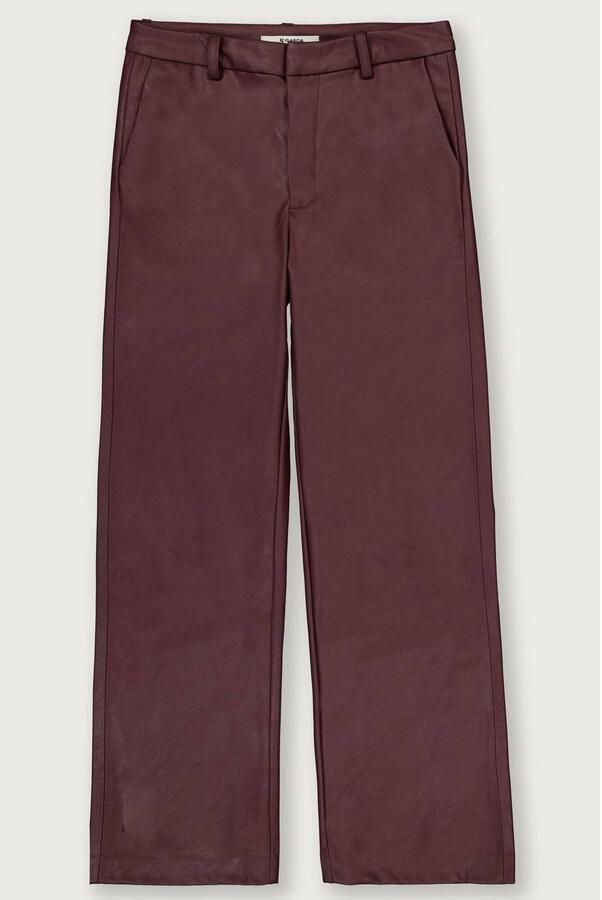 Garcia imitatieleren wide leg broek donkerrood - Foto 2