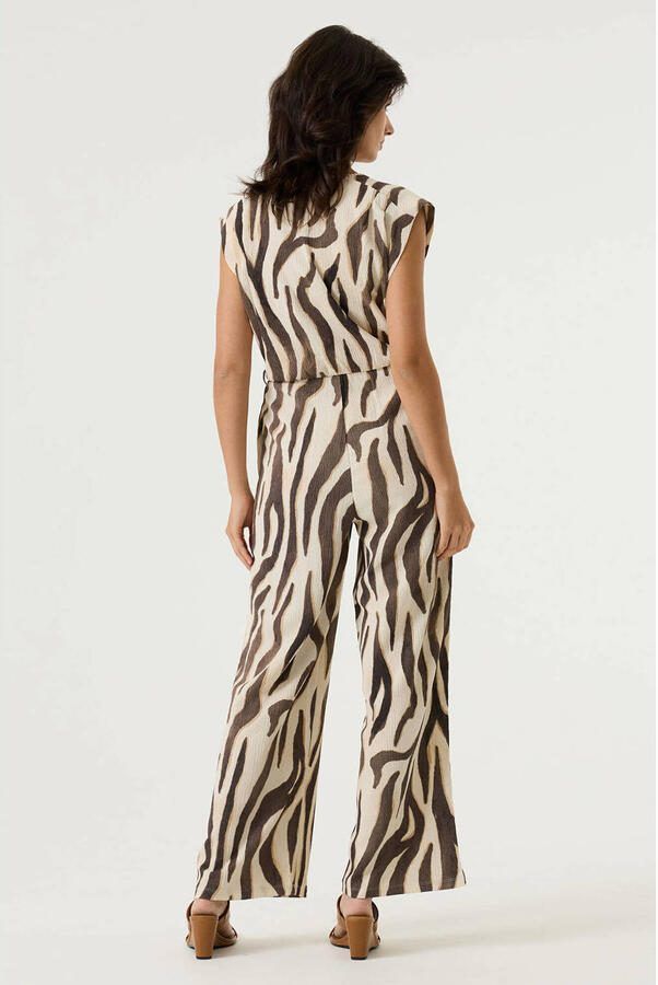Garcia jumpsuit met zebraprint ecru - Foto 2