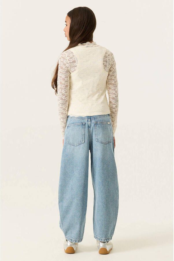Garcia kanten aansluitende longsleeve met print ecru - Foto 2