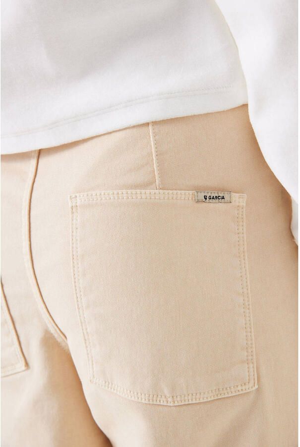 Garcia low waist wide leg cargobroek beige Meisjes Stretchkatoen Effen 140 - Foto 2