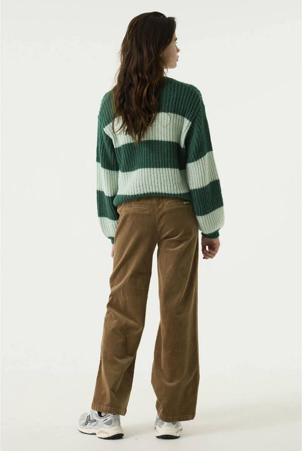 Garcia oversized gebreide gestreepte trui groen Meisjes Acryl Ronde hals - Foto 2