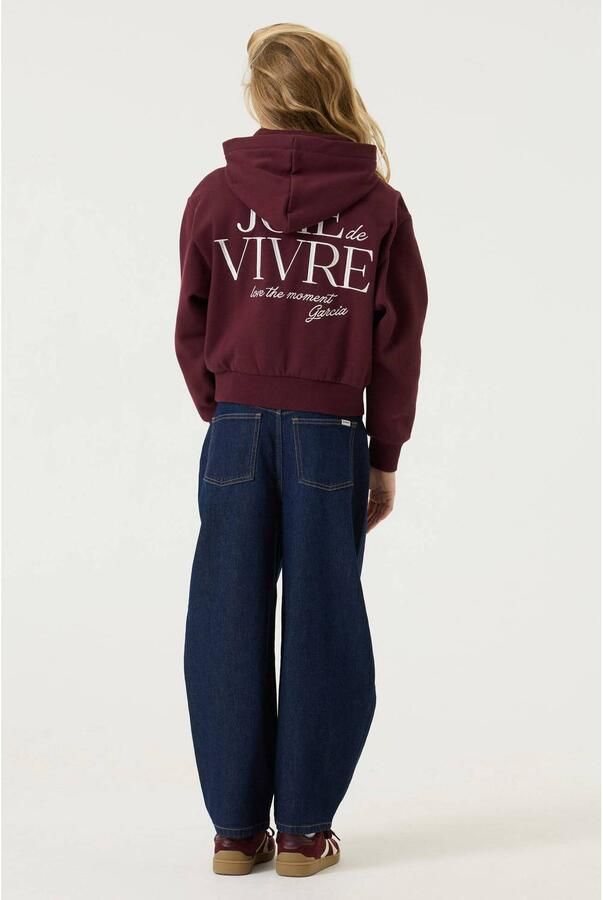 Garcia oversized hoodie met backprint donkerrood Trui Meisjes Katoen Capuchon - Foto 2