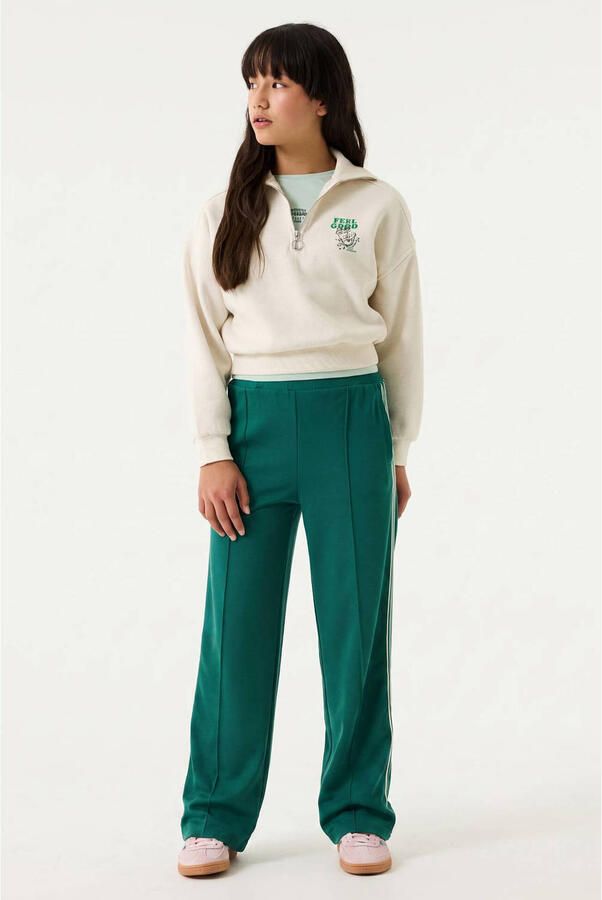 Garcia oversized sweater met tekst beige - Foto 2