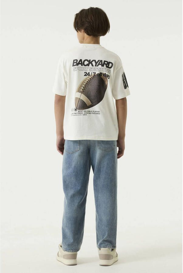 Garcia oversized T-shirt met backprint ecru - Foto 3