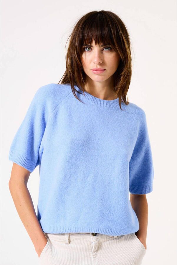 Garcia pullover lichtblauw fijn gebreid