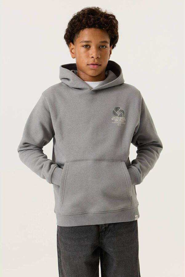 Garcia rechtvallende hoodie met backprint grijs