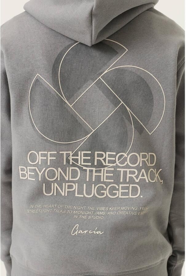 Garcia rechtvallende hoodie met backprint grijs - Foto 2
