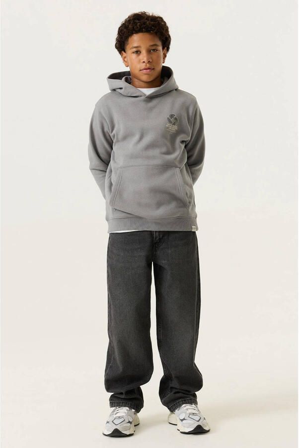 Garcia rechtvallende hoodie met backprint grijs - Foto 3