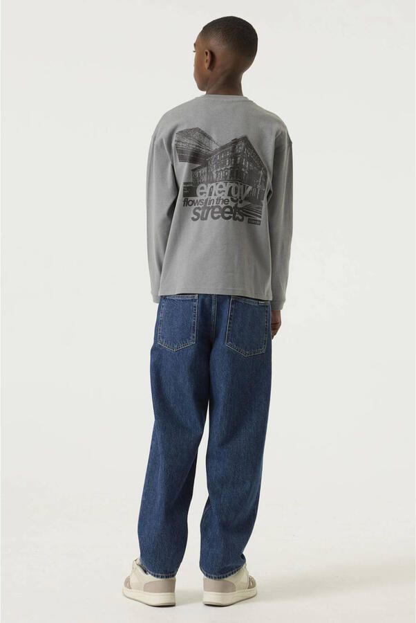 Garcia rechtvallende longsleeve met backprint grijs - Foto 3