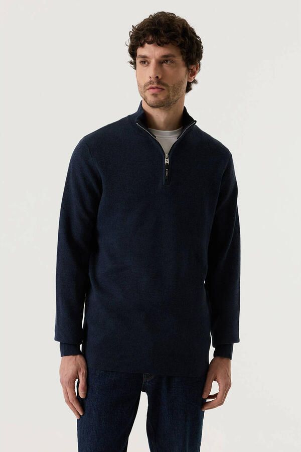 Garcia regular fit gebreide trui donkerblauw