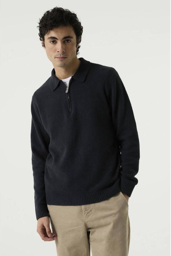 Garcia regular fit gebreide trui donkerblauw