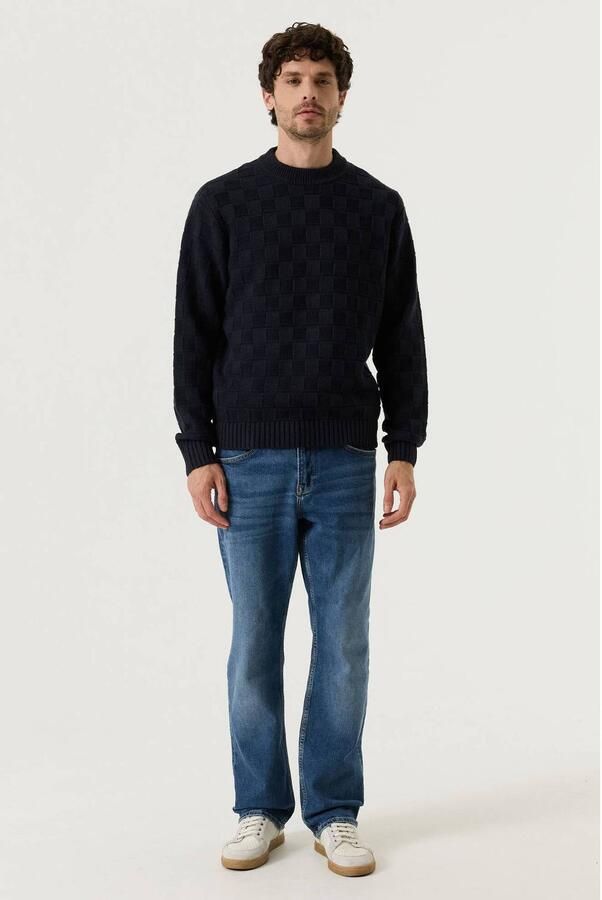 Garcia regular fit gebreide trui met print en wol dark navy - Foto 2
